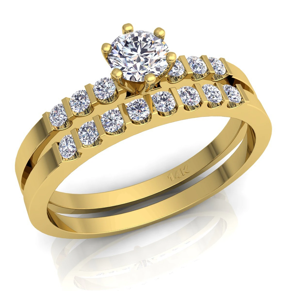 fancy wedding set diamond 3D Model .c4d .max .obj .3ds .fbx .stl .blend 