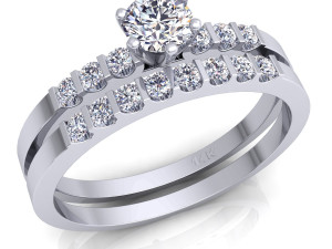 fancy wedding set diamond Modèle 3D