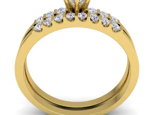 fancy wedding set diamond 3D Model