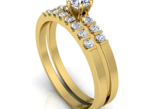 fancy wedding set diamond 3D Model