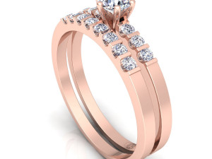 fancy wedding set diamond Modèle 3D