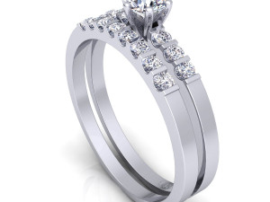 fancy wedding set diamond Modèle 3D