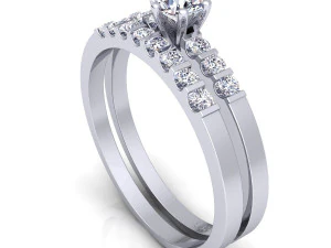 fancy wedding set diamond 3D Model