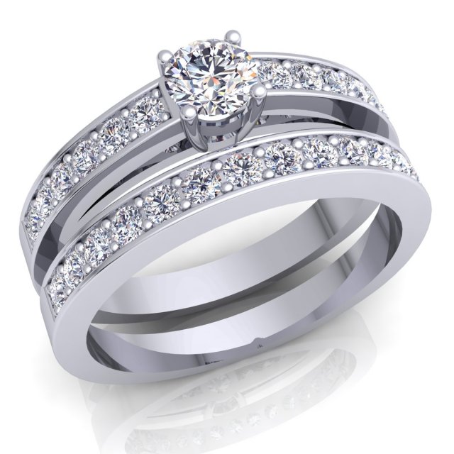 fancy wedding set diamond ring Modello 3D .c4d .max .obj .3ds .fbx .stl .blend 