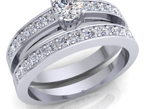 fancy wedding set diamond ring 3D Model