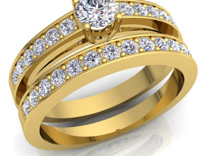 fancy wedding set diamond ring Modello 3D