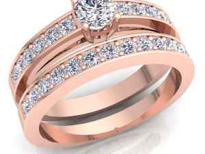 fancy wedding set diamond ring Modello 3D