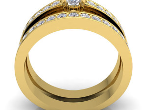 fancy wedding set diamond ring Modello 3D