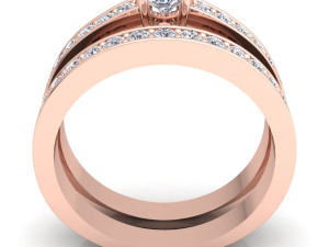 fancy wedding set diamond ring Modello 3D
