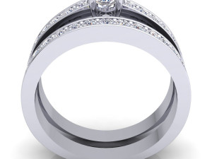 fancy wedding set diamond ring Modello 3D
