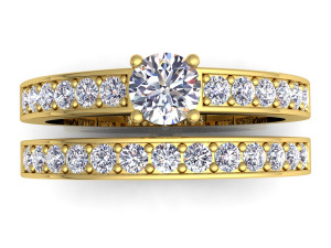 fancy wedding set diamond ring Modello 3D