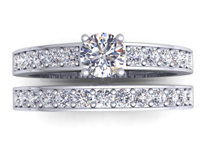 fancy wedding set diamond ring Modello 3D