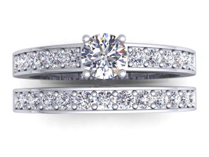fancy wedding set diamond ring 3D Model