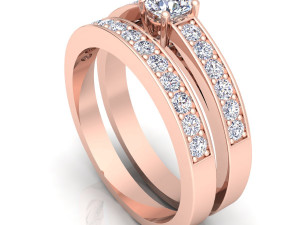 fancy wedding set diamond ring Modello 3D
