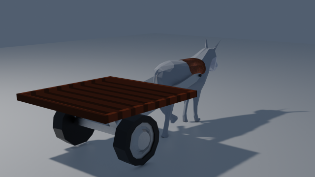 donkey cart low-poly game-ready animated riggied model Modèle 3D .c4d .max .obj .3ds .fbx .stl .blend 