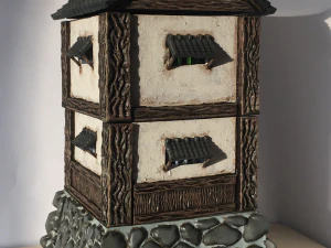 28 мм 1-56 самурайська сторожова вежа 3D Принт Модель