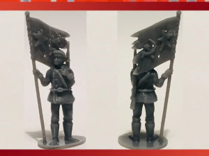 28mm soviet russian naval brigade standard bearer 3D Print Model
