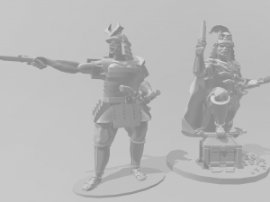 28mm samurai wokou captains 3D Print Model