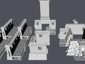 28mm samurai japanese castle walls 3D 프린트 모델