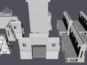 28mm samurai japanese castle walls 3D 프린트 모델