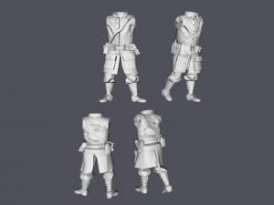 28mm ija imperial japanese army paratrooper officers multi pose 3d print model 3D Принт Модель
