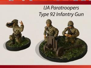 28mm japanese type 92 infantry with ija paratrooper artillery crew ww2 3D Print Model