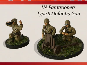 28-мм японська піхота типу 92 з екіпажем десантної артилерії іджа Другої світової війни 3D Принт Модель