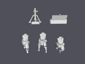 28mm type 99 ija medium mortar 3d print model Modello di stampa 3D