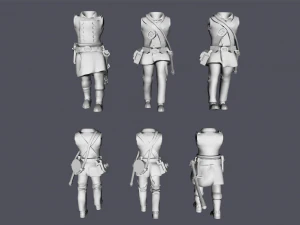 3D-модель базовой американской пехоты гражданской войны толщиной 28 мм 3D Принт Модель