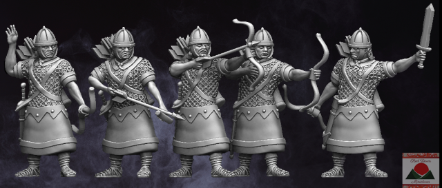 28mm roman auxiliary archers 3d print model 3D Принт Модель .c4d .max .obj .3ds .fbx .stl .blend 