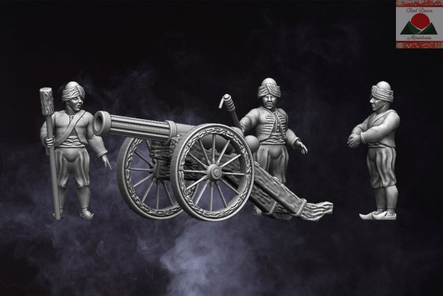 28mm napoleonic ottoman artillery 3d print model 3D Принт Модель .c4d .max .obj .3ds .fbx .stl .blend 