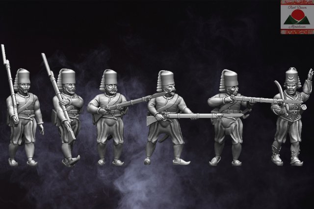 28mm napoleonic ottoman nazim-i cedit infantry 3d print model 3Dプリントモデル .c4d .max .obj .3ds .fbx .stl .blend 
