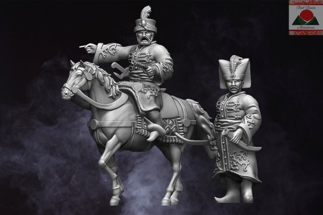 28mm napoleonic ottoman commanders 3d print model Modelo de Impressão 3D .c4d .max .obj .3ds .fbx .stl .blend 