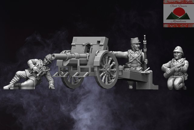 28mm romanian artillery ww2 3d print model Modello di stampa 3D .c4d .max .obj .3ds .fbx .stl .blend 