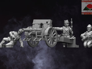 28mm romanian artillery ww2 3d print model Modelo de impresión 3D