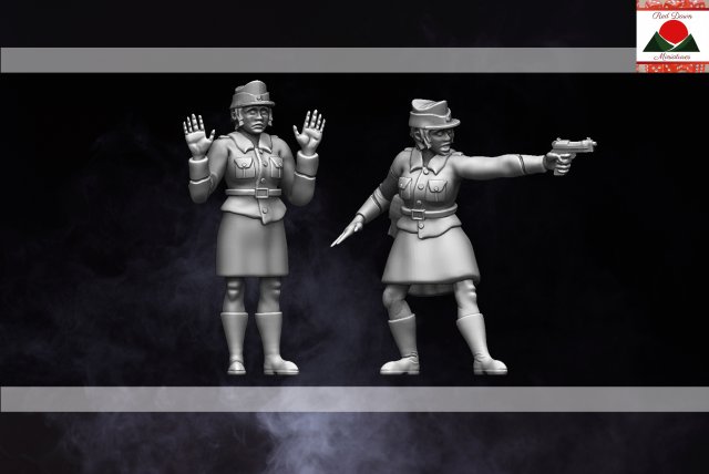 28mm female romanian soldiers ww2 3d print model 3D Print Model .c4d .max .obj .3ds .fbx .stl .blend 