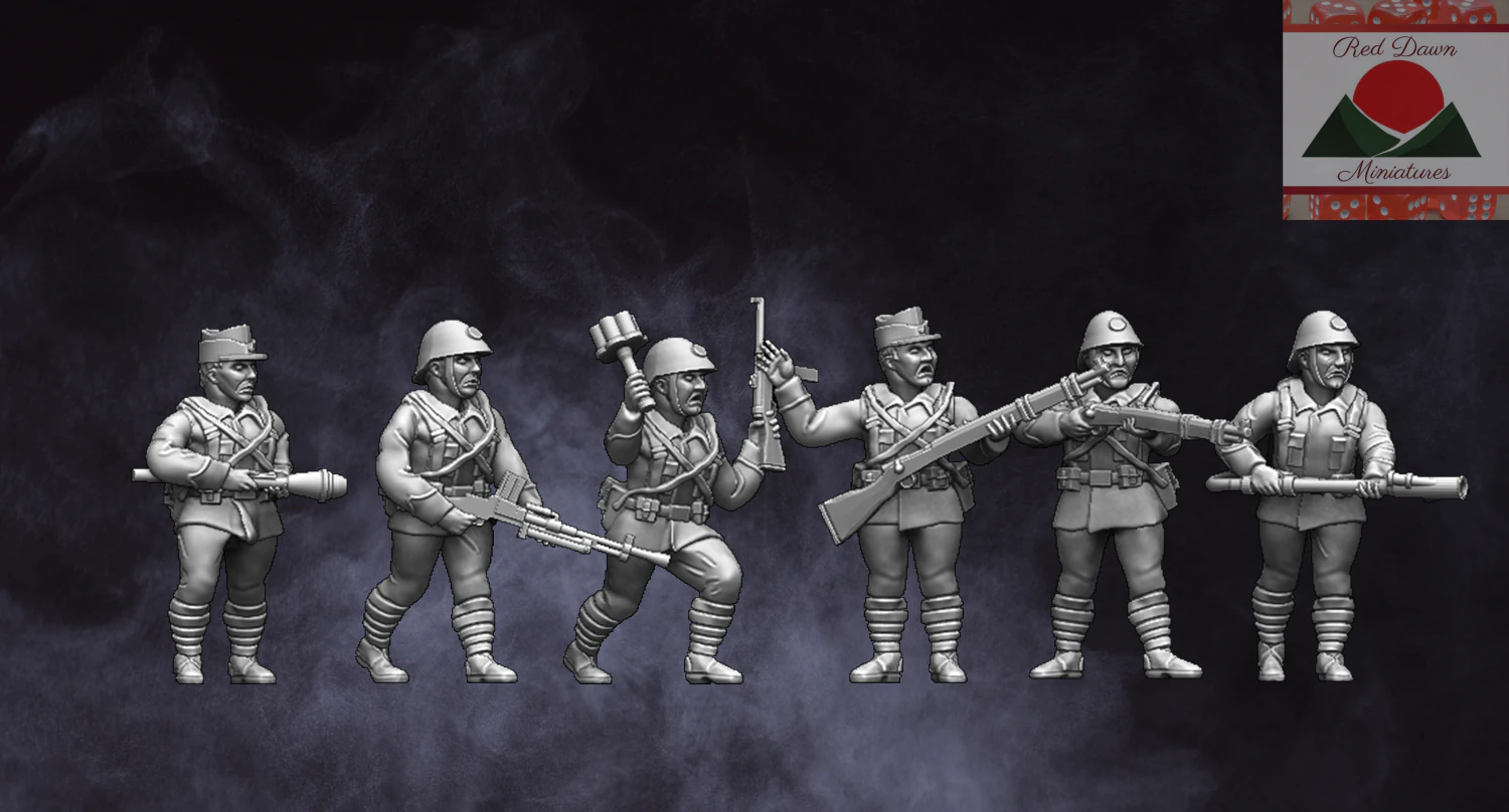 28mm romanian infantry ww2 3d print model 3D Print Model .c4d .max .obj .3ds .fbx .stl .blend 