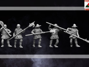 28mm medieval halberdier and polearm infantry 3d print model 3D Print Model