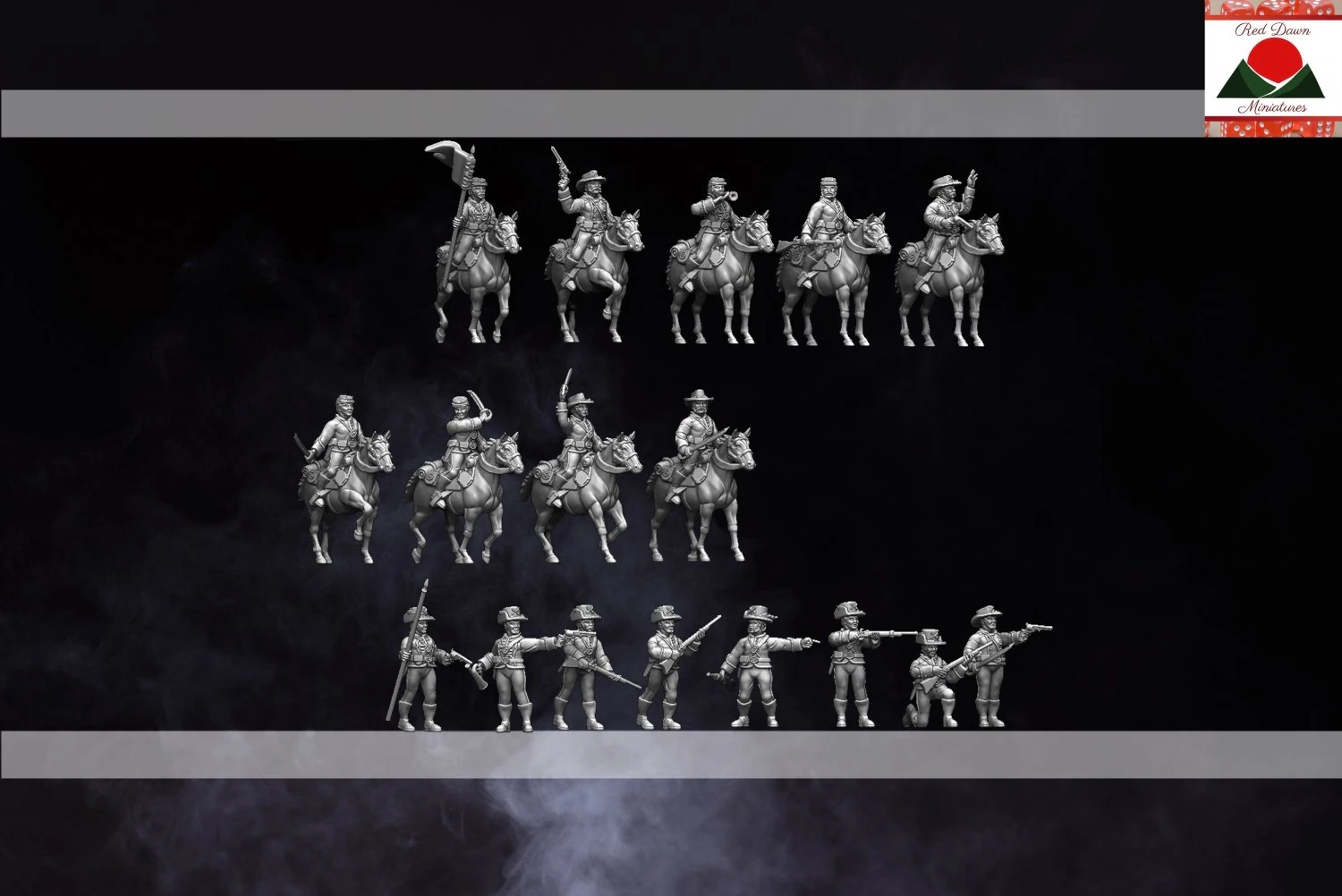 28mm union cavalry american civil war multipart and print supported 3D Print Model .c4d .max .obj .3ds .fbx .stl .blend 