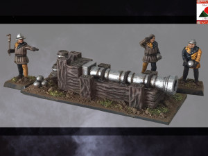 28mm medieval cannon and artillery crew 3d print model Modello di stampa 3D
