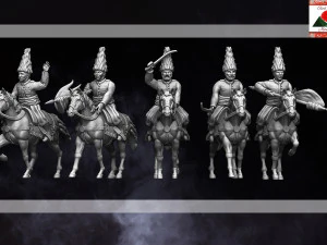 Modelo de impress&atilde;o 3D da cavalaria qajar persa napole&ocirc;nica de 28 mm Modelo de Impressão 3D