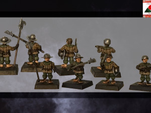 28mm halfling levy militia multi pose miniature and print supports added 3D Baskı Modeli