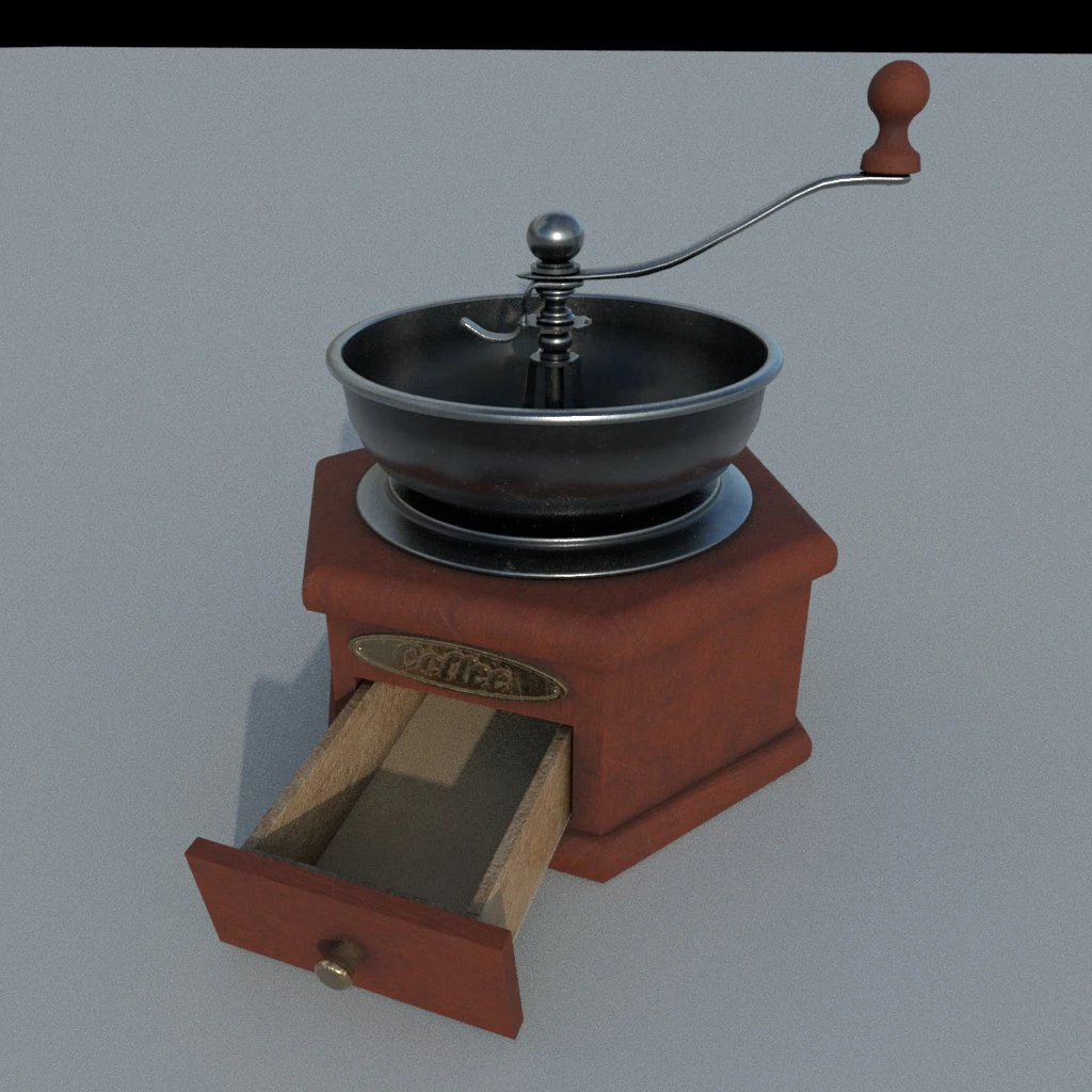 manual coffee grinder 3D Model .c4d .max .obj .3ds .fbx .stl .blend