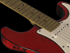 electric guitar with high quality textures fender stratocaster 3D Model