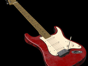 electric guitar with high quality textures fender stratocaster 3D Model
