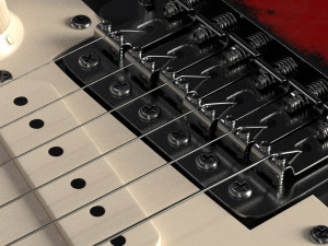 electric guitar with high quality textures fender stratocaster 3D Model