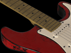 electric guitar with high quality textures fender stratocaster 3D Model