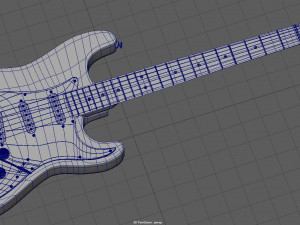 electric guitar with high quality textures fender stratocaster 3D Model