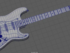 electric guitar with high quality textures fender stratocaster 3D Model