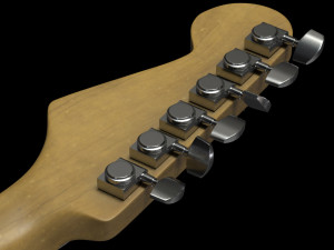 electric guitar with high quality textures fender stratocaster 3D Model